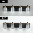 thumbnail image 5 of Rustproof Bathroom Vanity Light Fixtures Over Mirror,4 Light Wall Sconces Lighting with Modern Crystal Glass Shades，24W Vintage Vanity Light for Bathroom Kitchen Living Room, 5 of 7