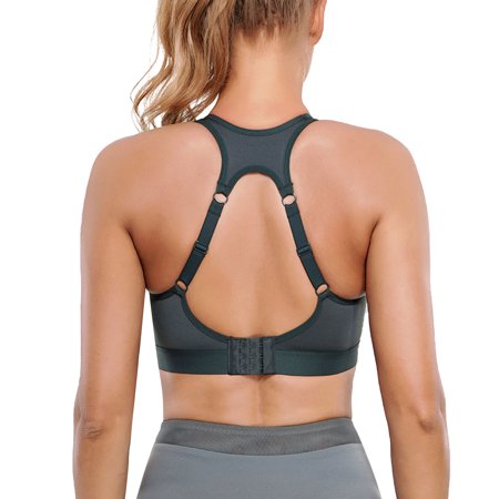 

Gotoly Women High Impact Full Support Racerback Sport Bra Bonce Control Workout Running Bra Wireless Seamless Yoga Tops(Green XX-Large)