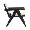thumbnail image 4 of Manhattan Comfort Hamlet Solid Ash Wood Accent Chair in Black & Natural, 4 of 5