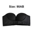 thumbnail image 4 of Sonducket Sujetador push-up invisible antideslizante inalámbrico inalámbrico para mujer de poliéster Sujetador multiposición sin tirantes de Ropa interior negro 40/90AB, 4 of 6