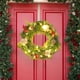 thumbnail image 5 of Corona navideña iluminada con bayas rojas y piñas - Decoración de puerta de invierno de 30 cm para uso interior/exterior, decoración festiva navideña con detalles de algodón, 5 of 6