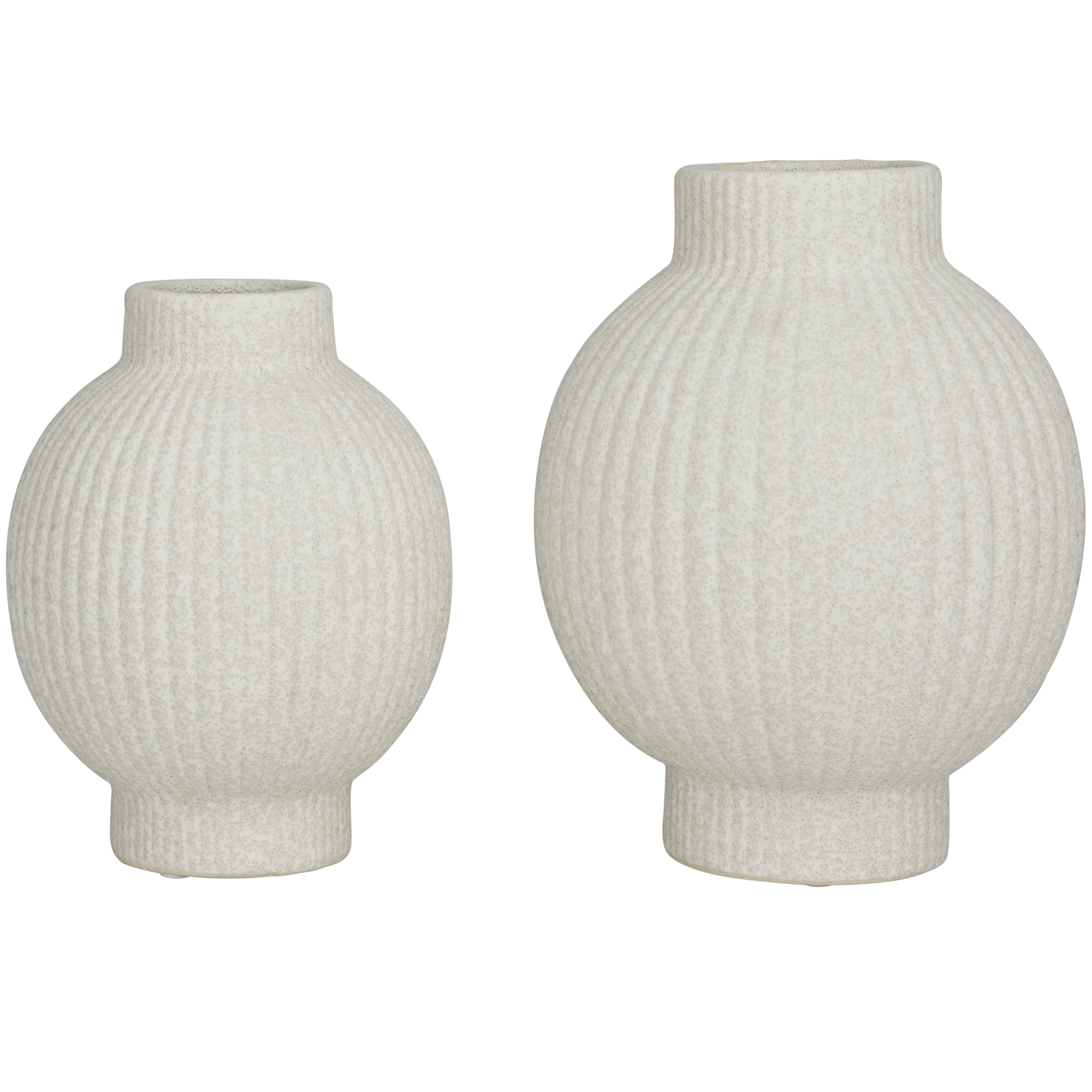 CosmoLiving by Cosmopolitan 9", 11"H Ceramic Modern Vase, White, 2-Piece