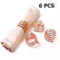 thumbnail image 2 of Napkin Rings, 6 Pieces of Metal Napkin Ring for Wedding Dinner Birthday Table Decor （Rose Gold）, 2 of 2