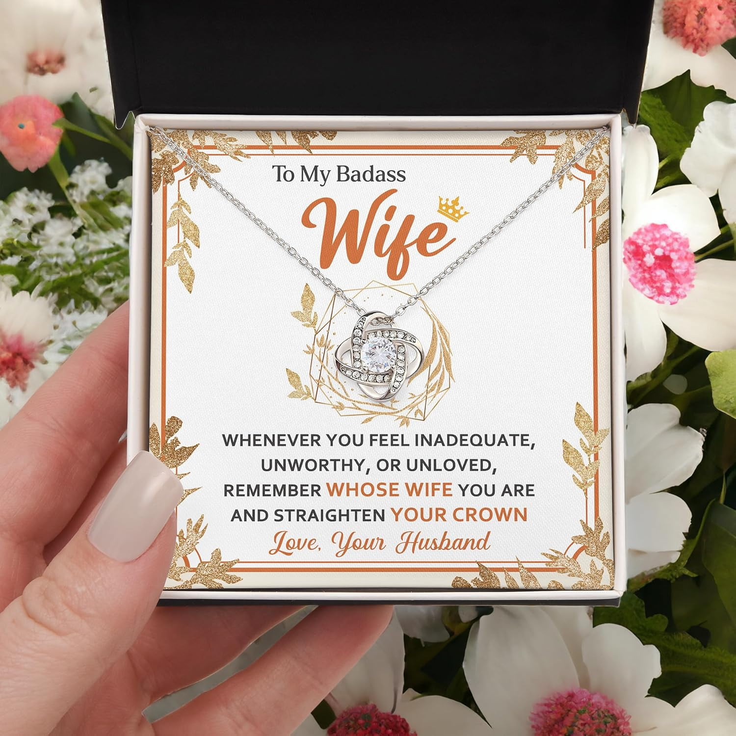 To My Wife Necklace from Husband - Unique Anniversary & Birthday Gift Ideas, Romantic Love Knot Jewelry for Best Wife, Soulmate Present, Beautiful  Future Wife Wedding, Mothers Day Gifts
