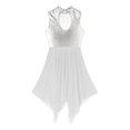 thumbnail image 5 of Nyeemya Womens Praise Contemporary Dance Dress Metallic Sleeveless Liturgical Dance Dress Tunic White XXL, 5 of 7