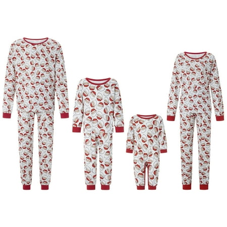 

Tregren Matching Family Pajamas Sets Christmas PJ s with Santa Printed Long Sleeve Tee and Bottom Loungewear