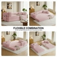 thumbnail image 3 of 79" Convertible Sofa Bed with Storage Pockets, 5-in-1 High Density Foam Boneless Couch, Corduroy Folding Futon Sleeper Sofa for Living Room Bedroom Apartment, No Assembly Required, Pink, 3 of 10