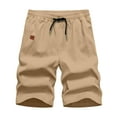 thumbnail image 4 of LOVZFMLL Men's Shorts Golf Gym Workout Athletic Shorts Summer Casual Knee Length Drawstring Elastic Waist Shorts with Pockets Khaki L, 4 of 7