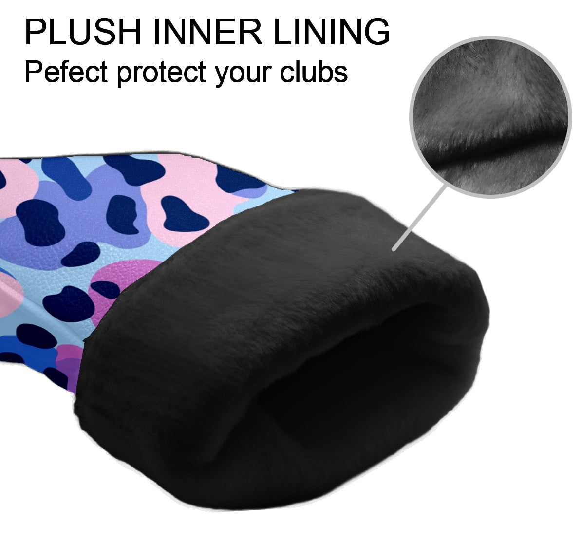 Golf Club Covers PU Leather Waterproof Head Covers for Fairway Woods Hybrids Colorful Leopard Print