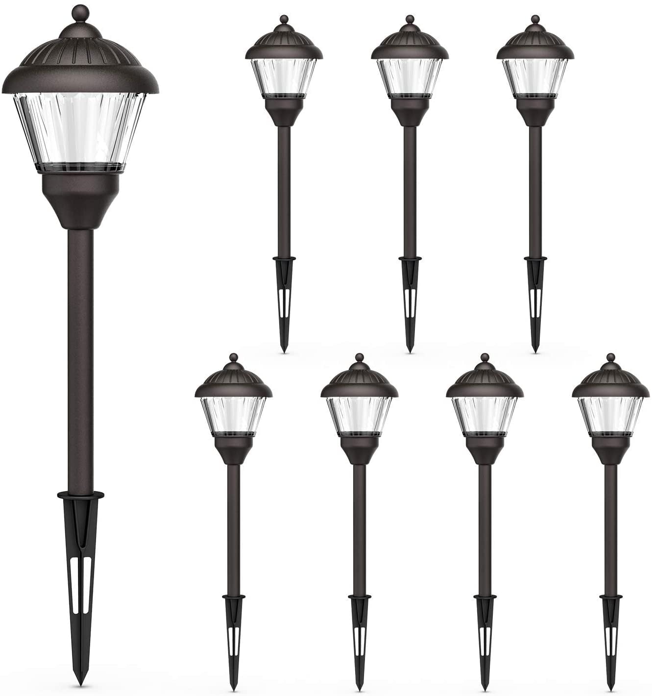 GOODSMANN 8 Pack Landscape Low Voltage Path Lights LED 1.5 W Outdoor