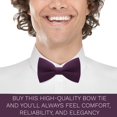 thumbnail image 5 of Classic Pre-Tied Soft Crape Bow Tie for Wedding Formal Events Solid Tuxedo, by Bow Tie House (Medium, Plum), 5 of 5