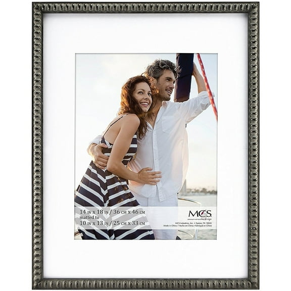 MCS Thin Bead Frame - Pewter, 14" x 18" w/10" x 13" Mat