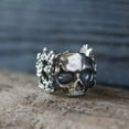 thumbnail image 4 of QQTDFG Punk Vintage Gothic Skull Ring Cool Men's Band Stainless Steel Rings Jewelry-Silver-10, 4 of 6
