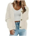 thumbnail image 1 of Yuyuzo Cardigan Sweater for Women Button down Cable Knit Sweaters Long Sleeve Oversized Fall Clothes, 1 of 3