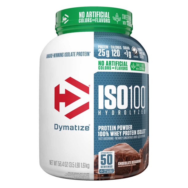 Dymatize ISO100 Hydrolyzed Whey Protein, Chocolate Decadence, 50