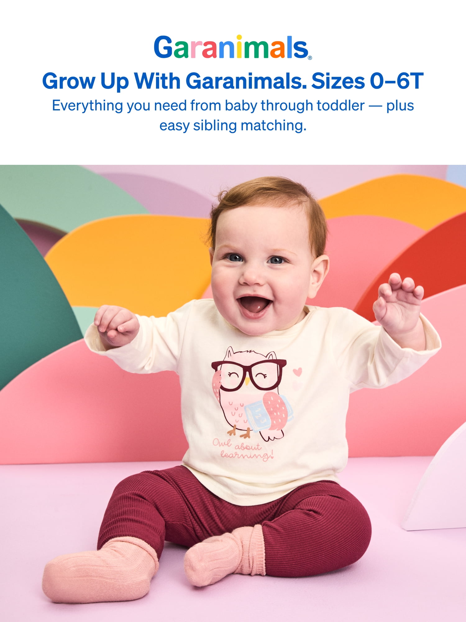 Garanimals Baby & Toddler Girl Long Sleeve Shirts, Single & 3-Pack, Sizes 0-6T