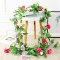 thumbnail image 4 of Cheers.US 4Pcs/Set Fake Rose Garland, Artificial Silk Flower Vines, Hanging Floral Garland, Rose Garlands Rose Vines Leaves Rose Flower, Wedding Flowers String Party Arch Garden Decor, 4 of 7
