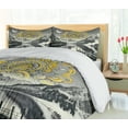 thumbnail image 4 of Ambesonne Lake Duvet Cover Set, Mandala and Mountain Panorama, King, Yellow and Grey, 4 of 6