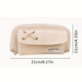 thumbnail image 2 of 1pc Simple Three-layer Large Capacity Pencil Bag Student School Supplies Storage Bag Large Opening Soft Cloth Pencil Case With Mesh Bag Boys Girls Cute Stationery Bag Prize Gifts, 2 of 5