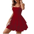 thumbnail image 1 of Vestido corto Vimagcal con pajarita sin espalda para verano 2023, color rojo vino, 1 of 7