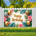 thumbnail image 7 of Tropical Design Happy Birthday Banner Floral Decoration Leopard Print Balloons Celebration Backdrop for Birthday Party Indoor Outdoor Kids, 7 of 7