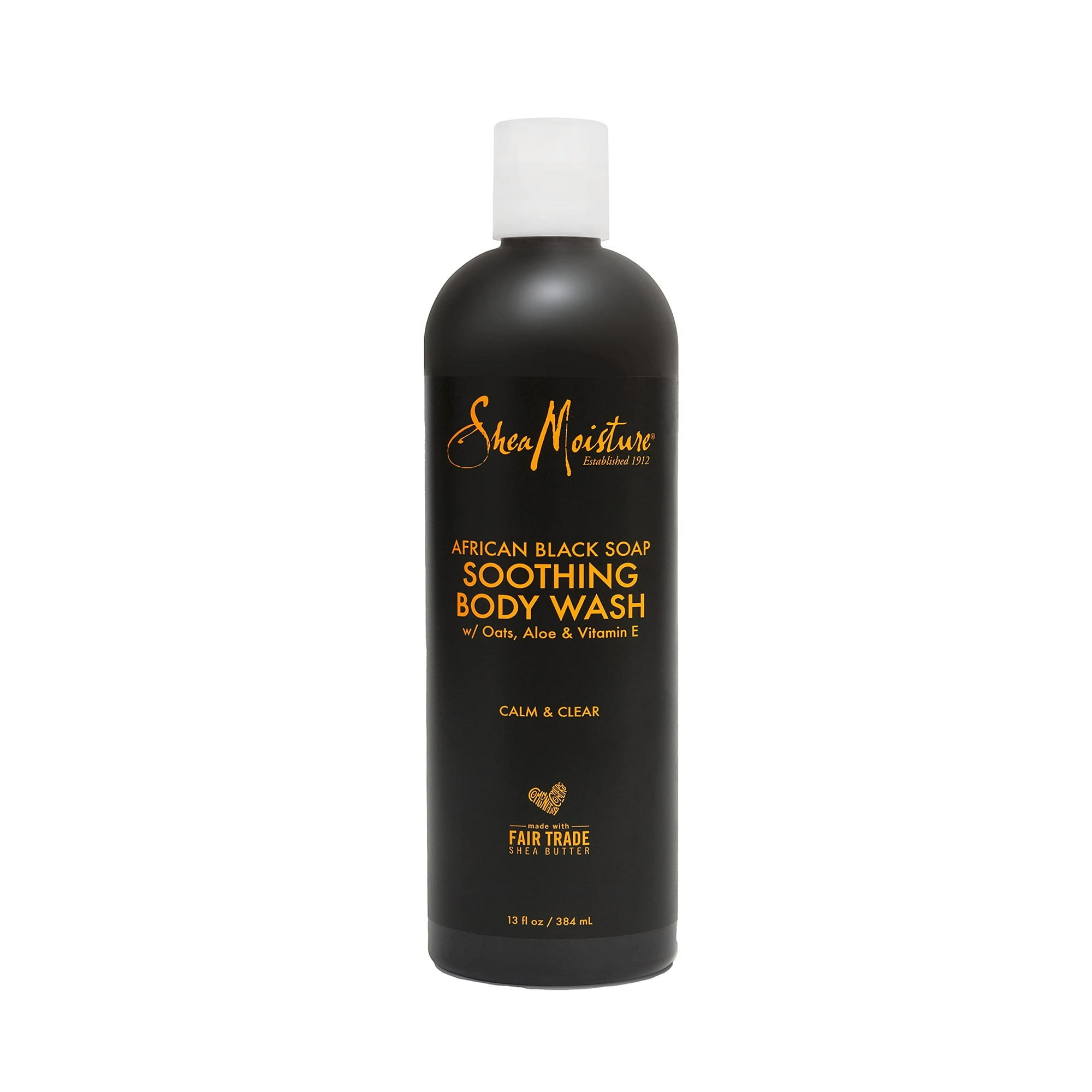 SheaMoisture Soothing Body Wash for Acne Treatment African Black Soap Paraben Free Body Wash 13 oz
