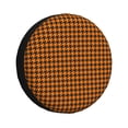 thumbnail image 1 of Balery Black And Orange Houndstooth Cubiertas para Neumáticos - Protector Resistente para Neumáticos de Camioneta, SUV, Remolque, Camper y RV-15 inch, 1 of 6