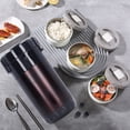 thumbnail image 3 of 4 Layers Thermal Food Container with Handle,2.6L 304 Stainless Steel Vacuum Bento Lunch Box Independent Layered Design for Work Outdoor Travel[Brown], 3 of 9