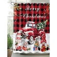 thumbnail image 2 of Christmas Small Stall Shower Curtain, Waterproof Shower Curtains for Bathroom, Winter Red Truck Xmax Cardinal Gnomes Gifts Washable Fabric Cloth Bath Curtain for Bathtub with Hooks 36x72 Inches, 2 of 6