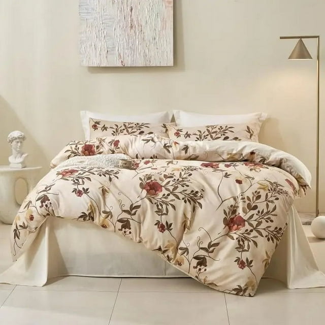 Thl1175 400Tc Juego de cama de lujo con estampado floral de algodón ultra suave