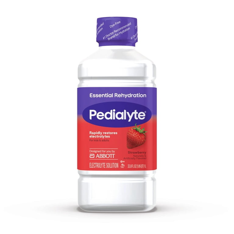 Pedialyte Essential Rehydration Electrolyte Drink, Strawberry, 1L, 4 Pack photo 2