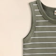 thumbnail image 3 of HCNTES Baby Boy Tank Top Outfit Toddler Baby Boy Clothing Set 12 18 24 Month 2T 3T Summer Clothing Stripe Knit Sleeveless Vests Shirts Shorts Set, 3 of 6