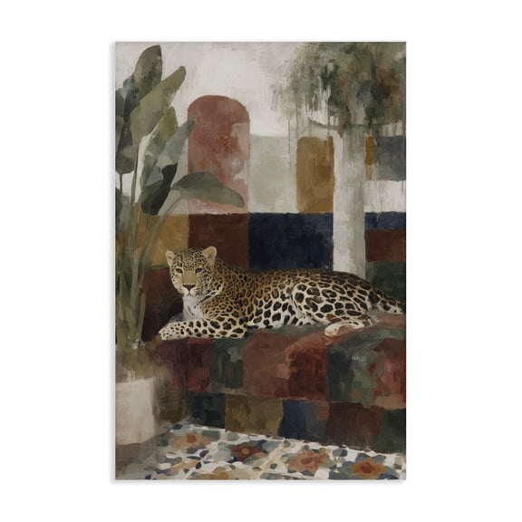 Stupell Industries Jaguar Among Tropical Palms Canvas Wall Art, design by Chromatic Storm Studio