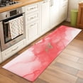 thumbnail image 2 of 2'x6' Rug Runners for Hallways Kitchen, Pink Marble Non Slip Entryway Beside Floor Carpet Runner, Modern Ombre Abstract Ink Painting Art Washable Laundry Room Bedroom Throw Rugs Mat for Family Pet, 2 of 8
