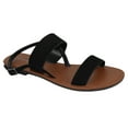 thumbnail image 1 of City Classified Shoes Women Plain Basic Gladiator Sandals Ankle Strap WINNIE-S Black 10, 1 of 3