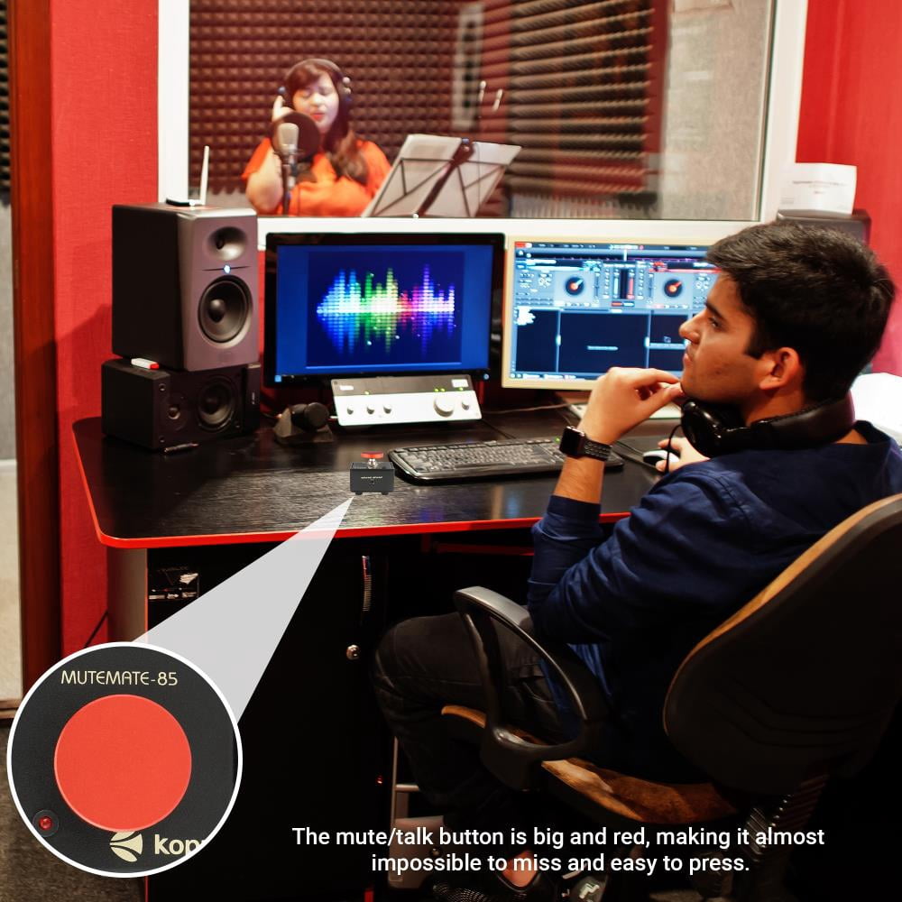Kopul Momentary Microphone Mute and Talk Button with LED, XLR Footswitch for Dynamic and Condenser Microphones