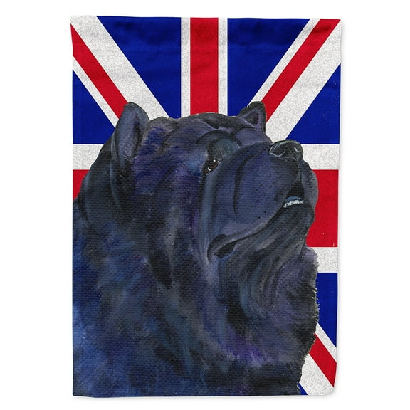 Chow Chow with English Union Jack British Flag Flag Canvas House Size