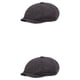 thumbnail image 4 of Guardurnaity Gorra plana de algodón y poliéster para hombre, portátil, elegante, de moda, de Color sólido, ajustable, para niños, boinas, gris Gris oscuro 2Conjunto, 4 of 6