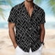 thumbnail image 1 of Blusa y camisa de manga corta con cuello vuelto para hombre, camisa hawaiana de manga corta con estampado de verano para playa, blusa, camisa para hombre, tops de poliéster, 1 of 8