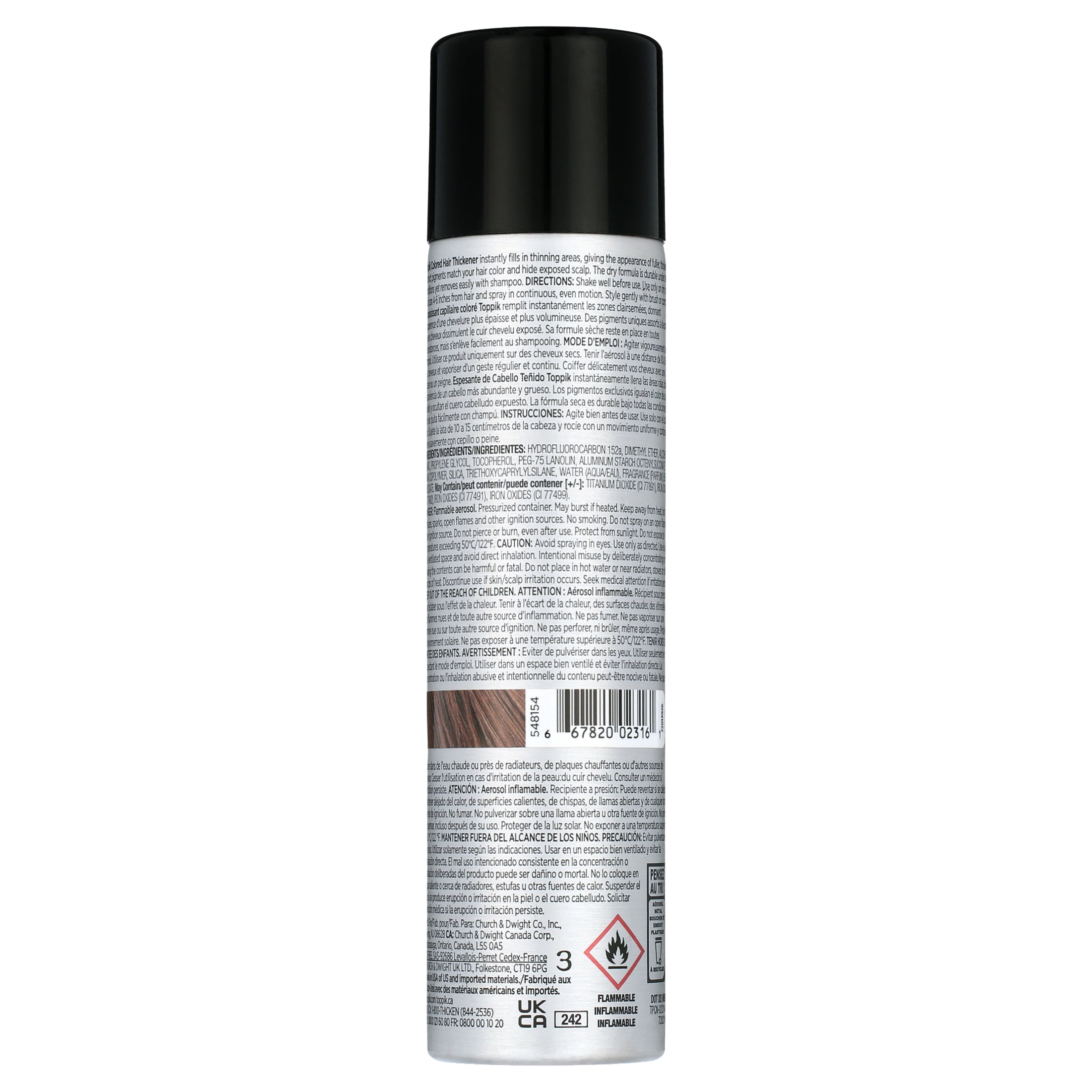Toppik Dry Formula Med Brown Colored Hair Thickener, 5.1 oz - (Pack of 1)