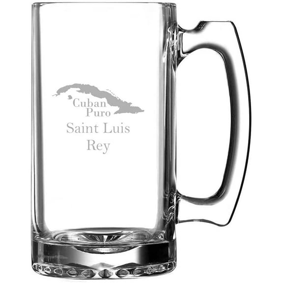 Saint Luis Rey Cuban Cigar Themed Etched 25oz Beer Mug