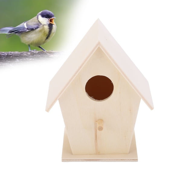 Wooden Birdhouse DIY Kit, Garden Indoor Decor, Safe Bird Nesting Haven, 9.5x7x12cm