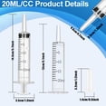 thumbnail image 5 of 20ml Syringe with Measurement for Scientific Labs, Feeding Pets, Refilling and Measuring Liquids,Dispensing,with Cap (5PCS, 20ml), 5 of 7