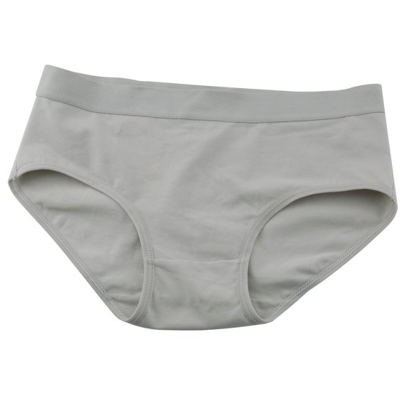 Women's Mid Waist Stretch Cotton Soft Underwear Bikini Briefs Panties, Light Grey, Small