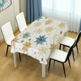 thumbnail image 7 of Snowflakes Rectangle Tablecloth Waterproof Polyester Table Clothative Stain Resistant & Wrinkle Resistant Washable Table Cover for Dining Table/Party/Camping 60x90 Inch Decor Gift, 7 of 7