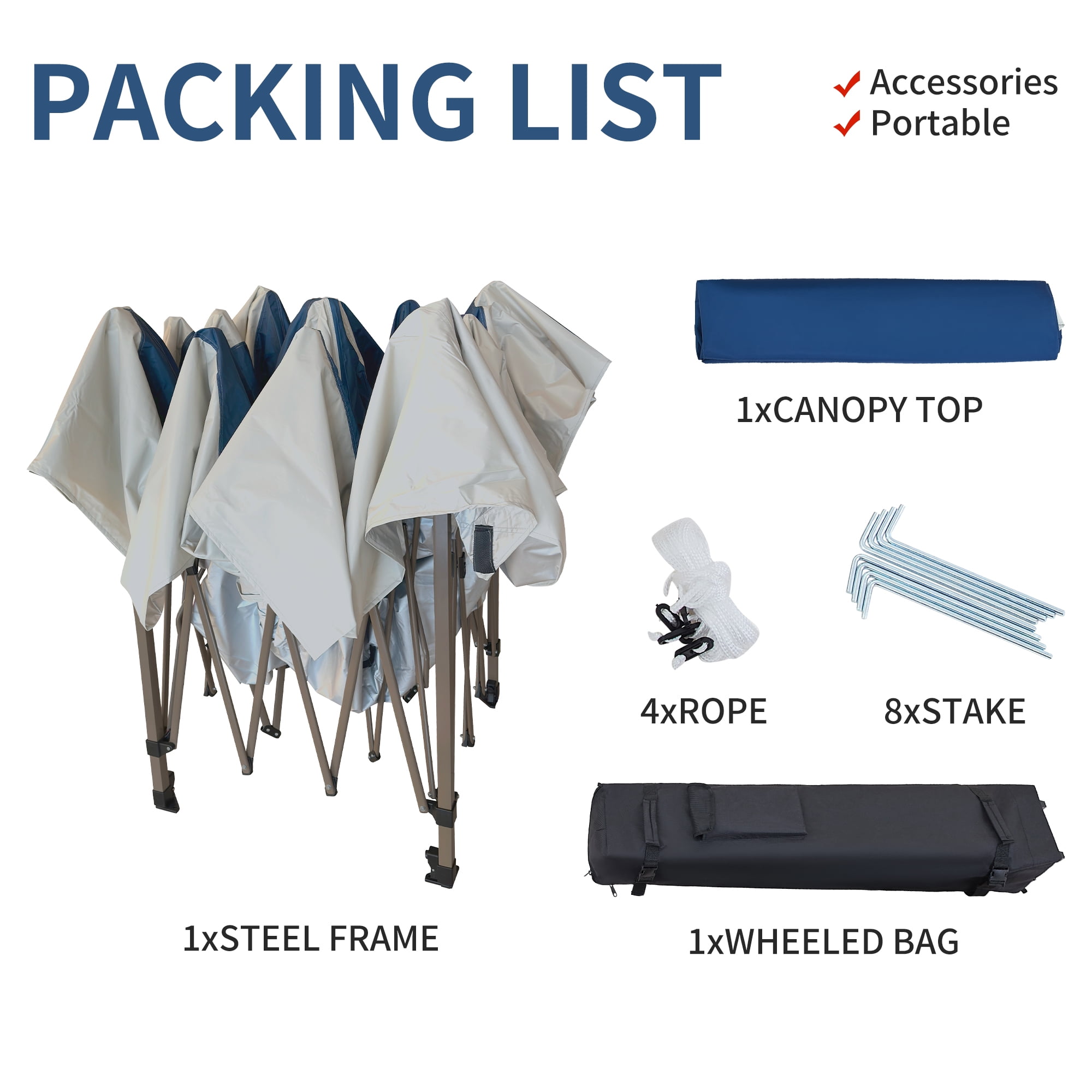 M8TRX 13'x13' Easy Lift Instant Outdoor Pop-up Canopy with Auto Extending Eaves, Navy