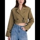 thumbnail image 3 of Chaqueta Corta de Ciclismo para Mujer, Gabardina Informal Cruzada con Cinturón Marrón Oscuro S, 3 of 10