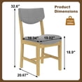 thumbnail image 4 of GZXS Upholstered Dining Chairs Set of 4, Gray Linen Fabric Side Chairs with Natural Solid Rubberwood Frame, Ergonomic Backrest, 250 lbs Capacity, for Dining Area & Living Space, 4 of 9