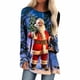 thumbnail image 2 of Pntutb Camiseta holgada con estampado navideño para mujer Cuello redondo Manga larga Pntutb Pntutb-4643, 2 of 5