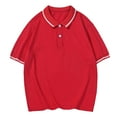 thumbnail image 4 of Staki Boys Short Sleeve Polo Shirt Boys Polo Shirt - Performance Polo with Moisture Wicking Fabric, Short Sleeve Boys Shirts 4-11Y(Red,5-6 Years), 4 of 4